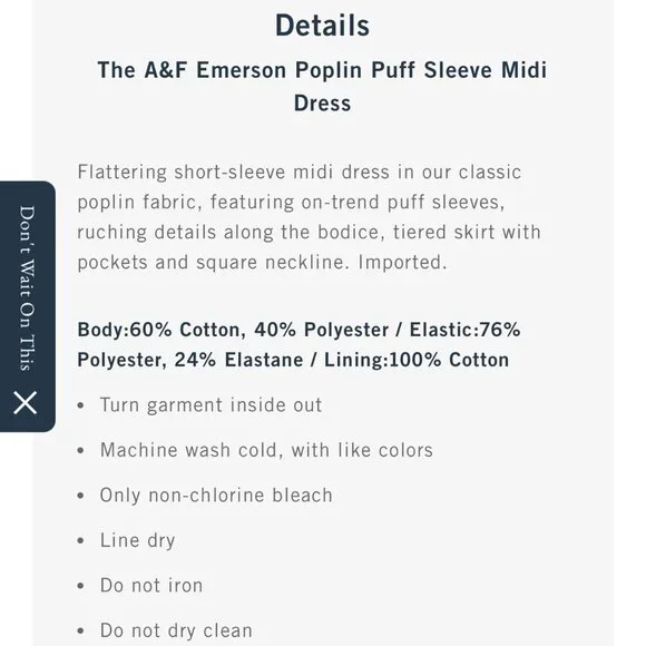 Abercrombie Dress - Medium -TALL - NEW - Picture 5 of 8